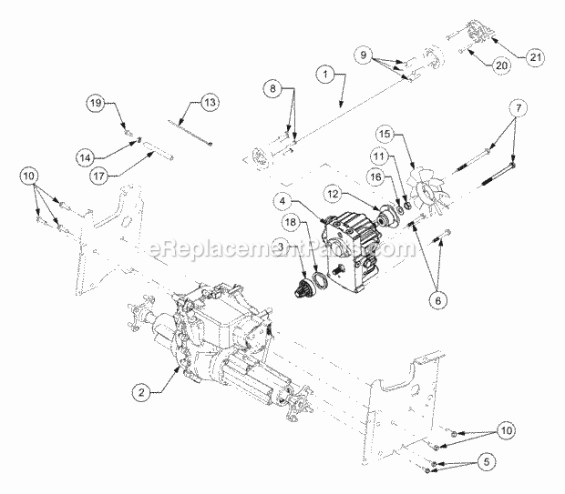 Drive Line Diagram and Parts List for LT2138 13A-214F710 Cub Cadet Lawn Tractor